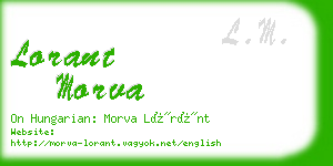 lorant morva business card